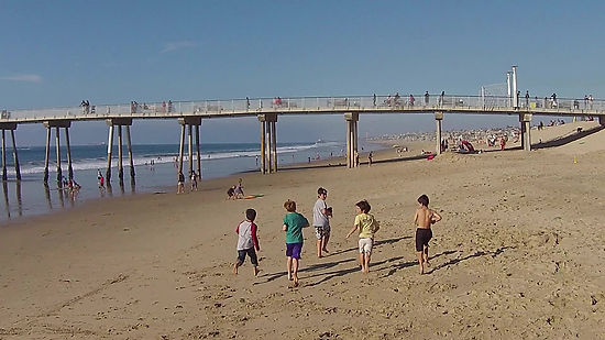 Kids Running Hermosa Beach